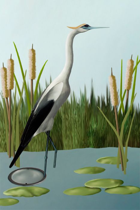 Creation of Crane in Cattails: Step 9